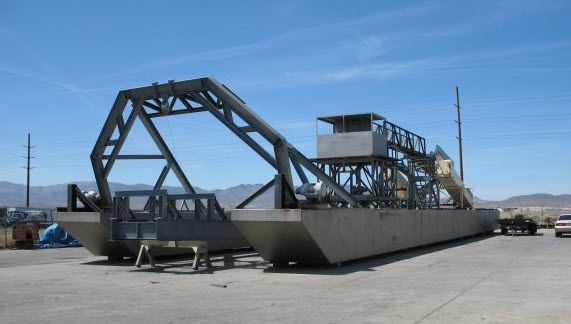 Shop Manufactured 30' W x 120' L Headline Mining Dredge with 18" Cutter Head